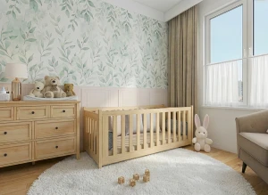 CONCEPT 90x190 Unlacquered Wood Montessori Floor Bed Children's Playpen Lano Furniture