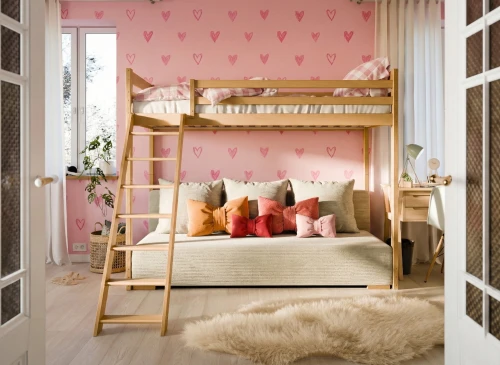 SOFINO 90x200/140x200 Loft Bed - Untreated Wood with Beige Fabric Sofa Bed | Lano Meble