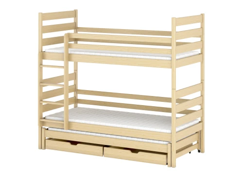 TOMI 80x170 Unpainted Wood Bunk Bed | Lano Meble