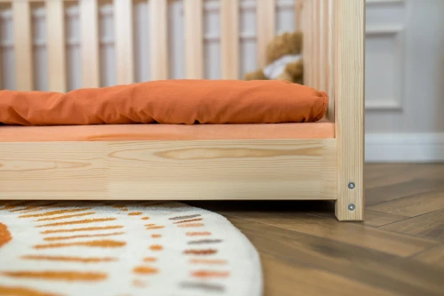 CONCEPT 80x190 Unvarnished Wood Montessori Floor Bed Children's Playpen Lano Furniture