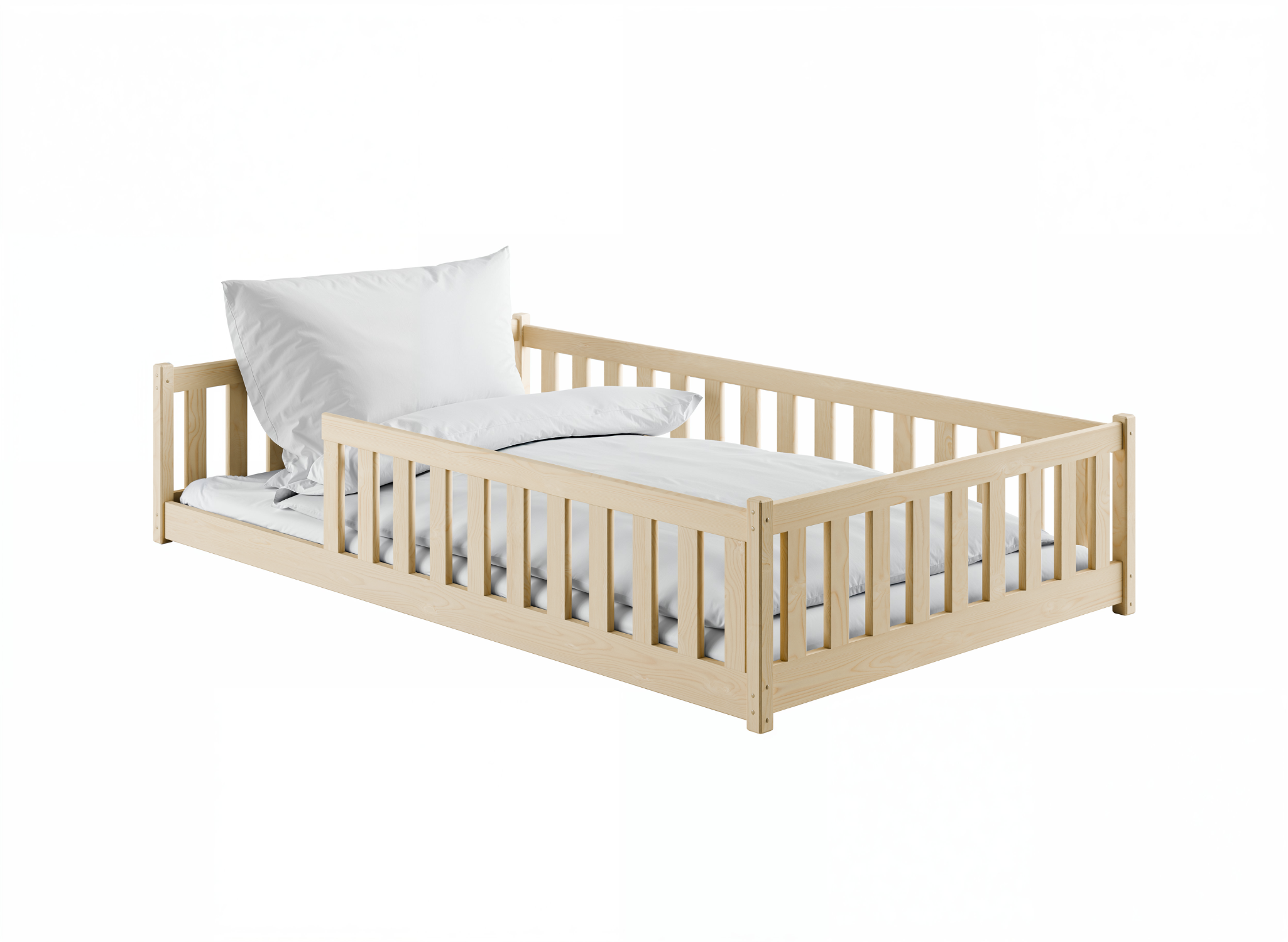 OTIS 120x200 borovica detská Montessori podlahová posteľ Lano Nábytok