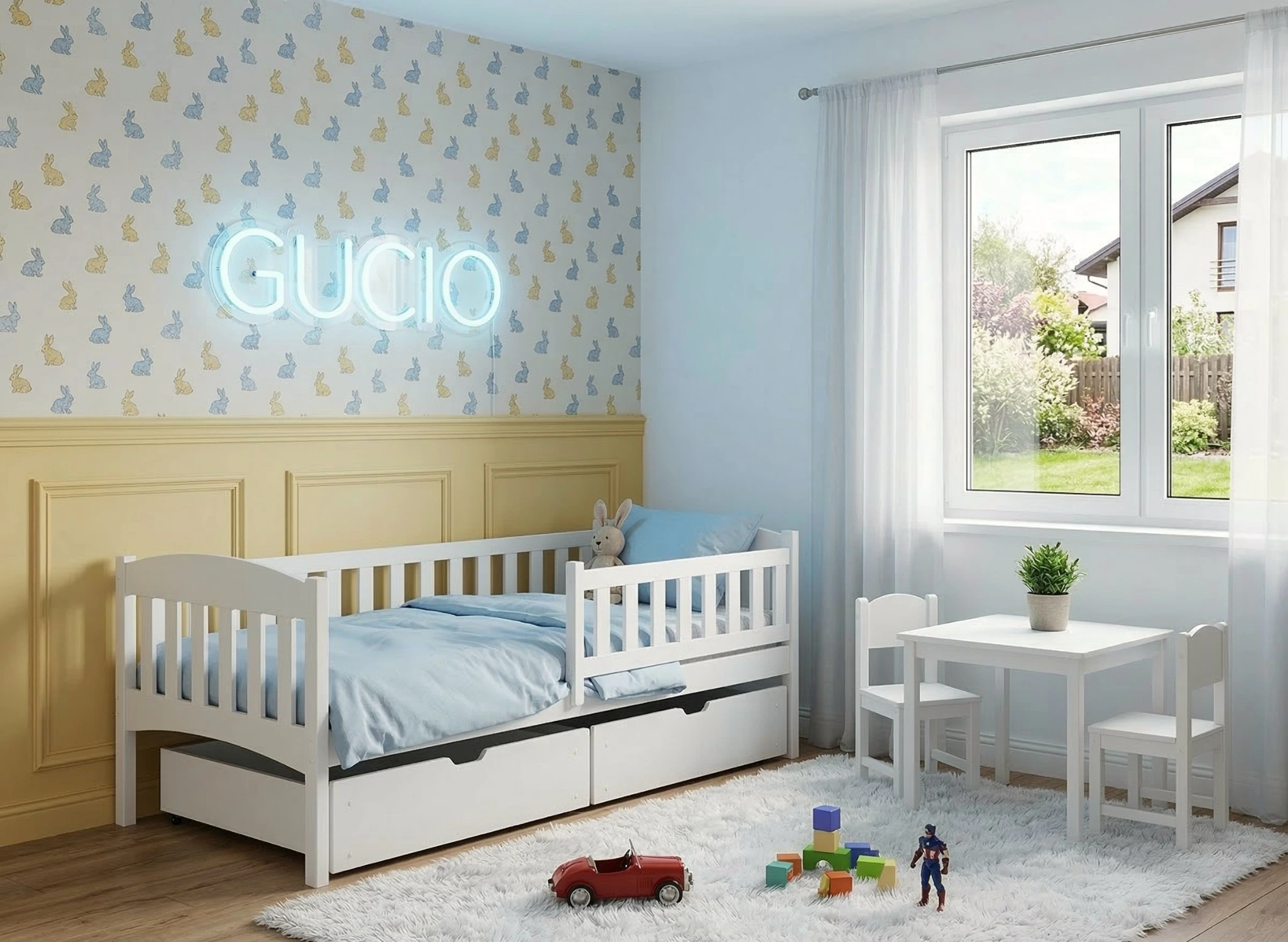 GUCIO 90x200 biela detská Detská posteľ Lano Nábytok